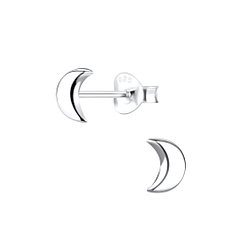 Wholesale Silver Half Moon Stud Earrings