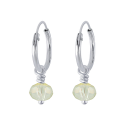 Wholesale Silver Handmade Bead Charm Hoop Earrings