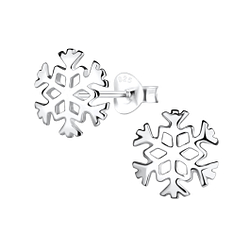 Wholesale Silver SnowFlake Stud Earrings