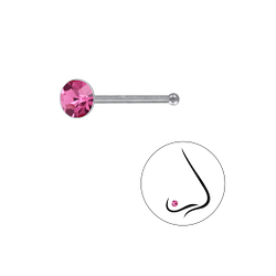 Wholesale 3.5mm Round Crystal Silver Nose Stud With Ball - Pack of 10