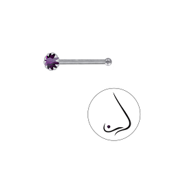 Wholesale 2.5mm Round Crystal Silver Nose Stud With Ball - Pack of 10
