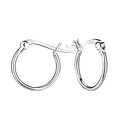 Wholesale 14mm Silver Charm Hoop Earrings