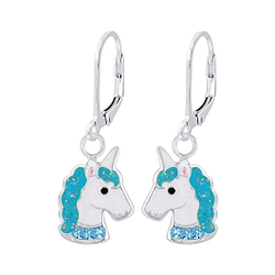 Wholesale Silver Unicorn Lever Back Earrings