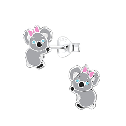 Wholesale Silver Koala Stud Earrings