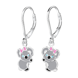 Wholesale Silver Koala Lever Back Earrings