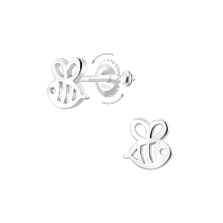 Wholesale Silver Bee Screw Back Earrings