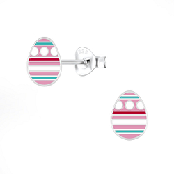 Wholesale Silver Easter Egg Stud Earrings