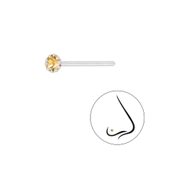 Wholesale 2.5mm Round Crystal Silver Nose Stud - Pack of 10