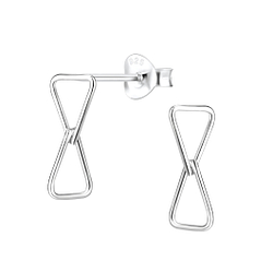 Wholesale Silver Twisted Triangle Stud Earrings