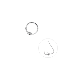 Wholesale 8mm Silver Nose Ring - Pack of 10