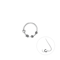Wholesale 9mm Silver Nose Ring - Pack of 5