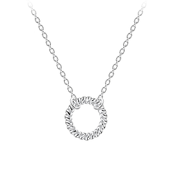 Wholesale Silver Twisted Circle Necklace