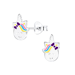 Wholesale Silver Unicorn Stud Earrings