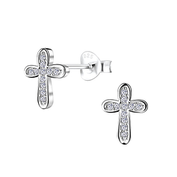 Wholesale Silver Cross Stud Earrings