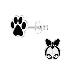 Wholesale Silver Dog Lovers Stud Earrings