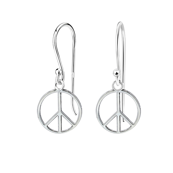 Wholesale Silver Peace Sign Earrings