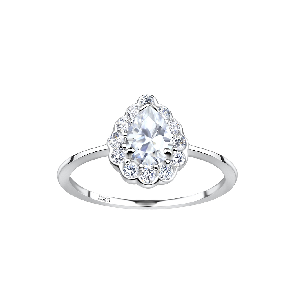 Silver Pear Ring - Wholesale - 19248