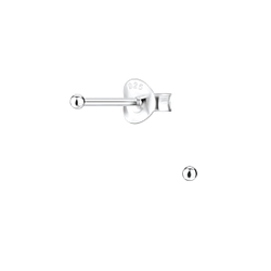 1.5mm Silver Ball Stud Earrings - Wholesale - 1140 1.5mm Silver Ball Stud Earrings - Wholesale - 1140