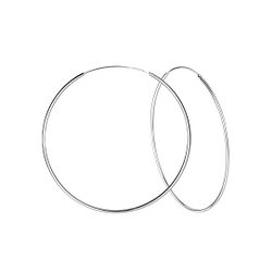 60mm Silver Hoop Earrings - Wholesale - 4489