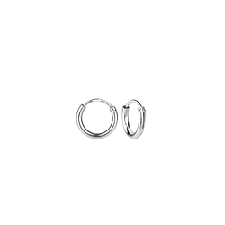 8mm Silver Hoop Earrings - Wholesale - 1309