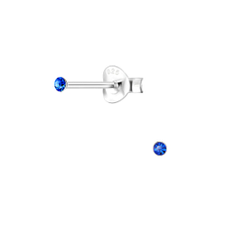 1.5mm Round Crystal Silver Stud Earrings - Wholesale - 1738 1.5mm Round Crystal Silver Stud Earrings - Wholesale - 1738