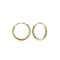 14mm Silver Hoop Earrings - Wholesale - 7479