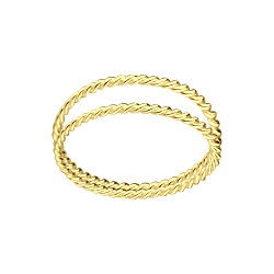 Silver Twisted Double Line Ring - Wholesale - 7448