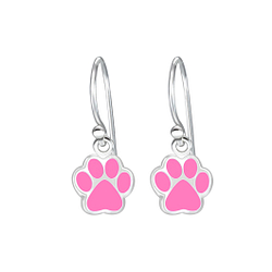 Silver Paw Print Earrings - Wholesale - 1847 Silver Paw Print Earrings - Wholesale - 1847