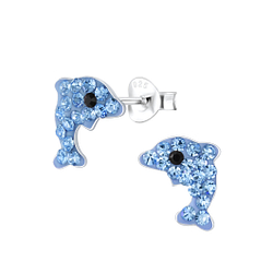 Silver Dolphin Stud Earrings - Wholesale - 1900