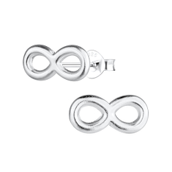 Silver Infinity Stud Earrings - Wholesale - 2684