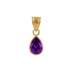 6x8mm Pear Cubic Zirconia Silver Pendant - Wholesale - 2455 6x8mm Pear Cubic Zirconia Silver Pendant - Wholesale - 2455
