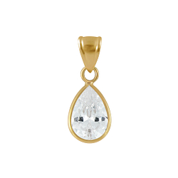 7x10mm Pear Cubic Zirconia Silver Pendant - Wholesale - 2458 7x10mm Pear Cubic Zirconia Silver Pendant - Wholesale - 2458