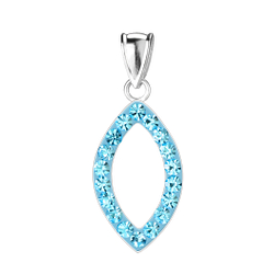 Silver Marquise Crystal Pendant - Wholesale - 3140