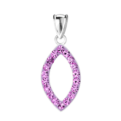 Silver Marquise Crystal Pendant - Wholesale - 3140