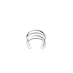 Silver Double Line Ear Cuff - Wholesale - 3224 Silver Double Line Ear Cuff - Wholesale - 3224