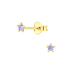 3mm Star Cubic Zirconia Silver Stud Earrings - Wholesale - 3194