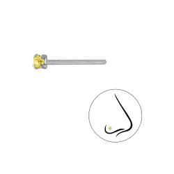 1.8mm Round Crystal Silver Nose Stud - Wholesale - 3297 1.8mm Round Crystal Silver Nose Stud - Wholesale - 3297