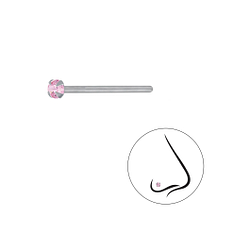 2mm Round Cubic Zirconia Silver Nose Stud - Wholesale - 3301
