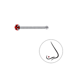 2mm Round Cubic Zirconia Silver Nose Stud With Ball - Wholesale - 3303
