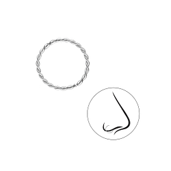 12mm Silver Twisted Continuous Ring - Wholesale - 3348