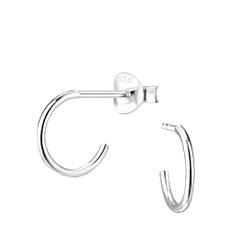 Silver Half Hoop Stud Earrings - Wholesale - 4965 Silver Half Hoop Stud Earrings - Wholesale - 4965