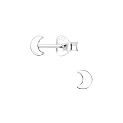 Silver Moon Stud Earrings - Wholesale - 4770