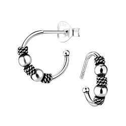 Silver Bali Stud Earrings - Wholesale - 4940 Silver Bali Stud Earrings - Wholesale - 4940