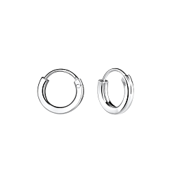 10mm Silver Square Tube Hoop Earrings - Wholesale - 4895 10mm Silver Square Tube Hoop Earrings - Wholesale - 4895
