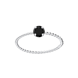 4mm Round Cubic Zirconia Silver Twisted Band Solitaire Ring - Wholesale - 4651 4mm Round Cubic Zirconia Silver Twisted Band Solitaire Ring - Wholesale - 4651