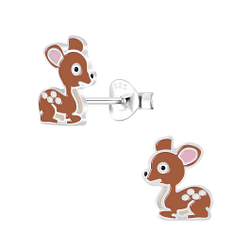 Silver Deer Stud Earrings - Wholesale - 6589 Silver Deer Stud Earrings - Wholesale - 6589