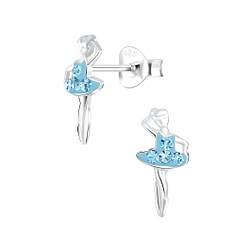 Silver Ballerina Stud Earrings - Wholesale - 5774 Silver Ballerina Stud Earrings - Wholesale - 5774