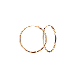 35mm Silver Hoop Earrings - Wholesale - 7841