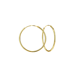 35mm Silver Hoop Earrings - Wholesale - 6681