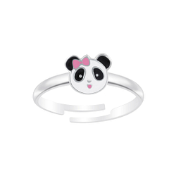 Silver Panda Adjustable Ring - Wholesale - 6996 Silver Panda Adjustable Ring - Wholesale - 6996